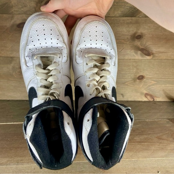 Nike Air Force one Mens size 8 shoes white leather hightop sneakers🖤🖤 - Picture 6 of 7